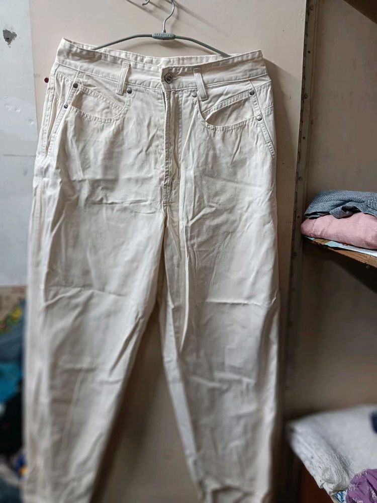 Cream Colored High Waisted Jeans