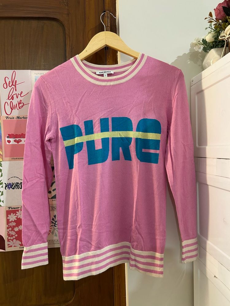 Pink 'PURE' Graphic Sweater