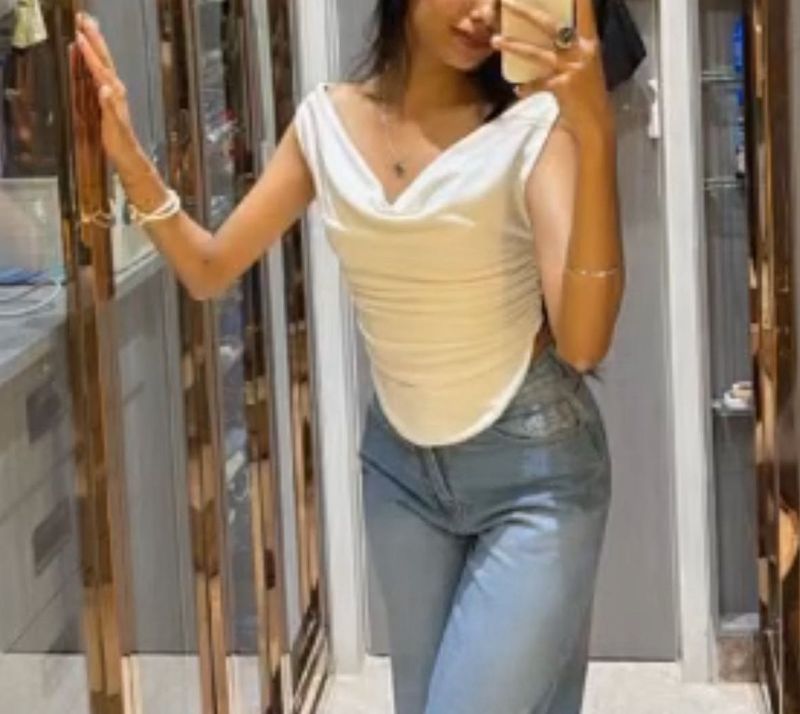 Elegant White Cowl Neck Top