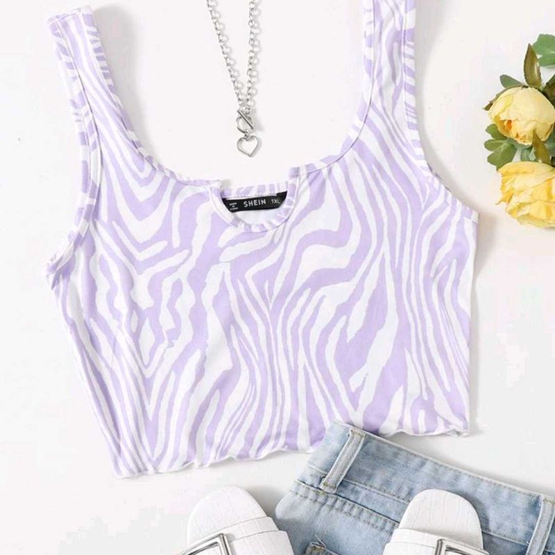 Shein Zebra Print Crop Top