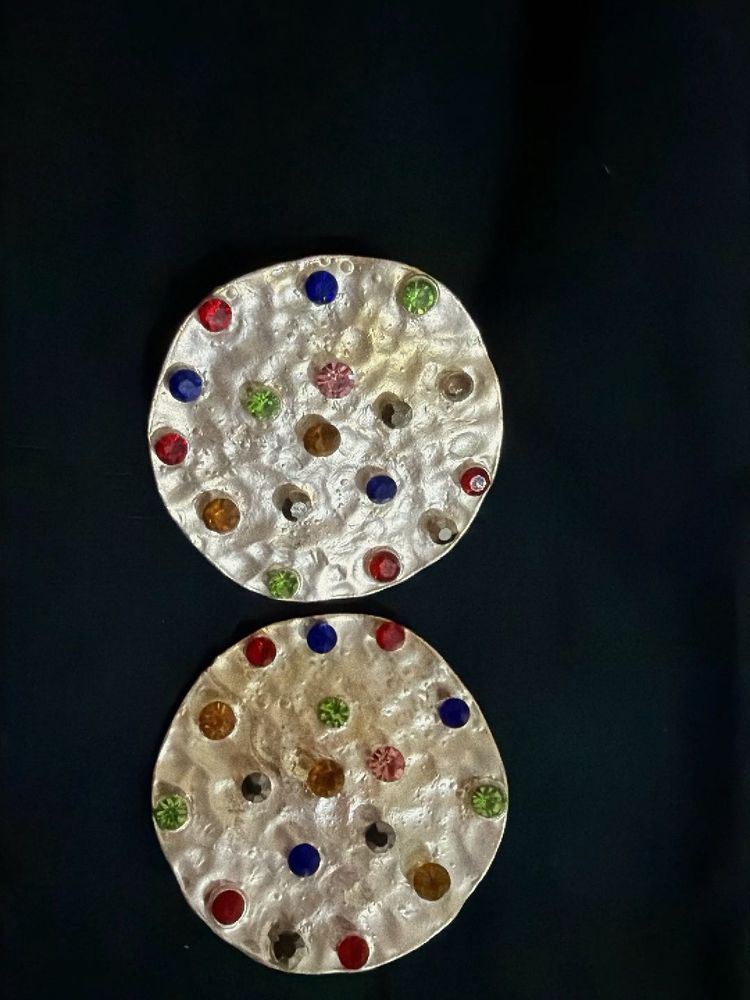 Silver Multi Color  Earrings