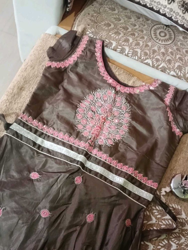 Embroidered Silk gown