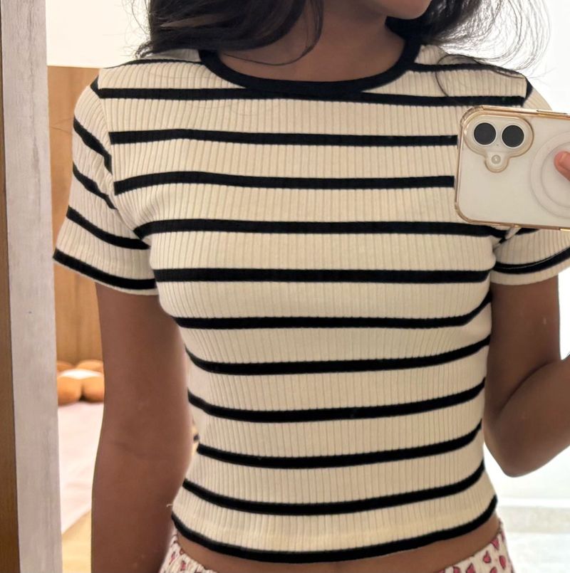 Striped Ribbed Tee