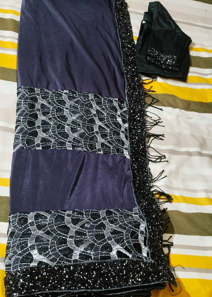 beautiful lycra sari with blouse