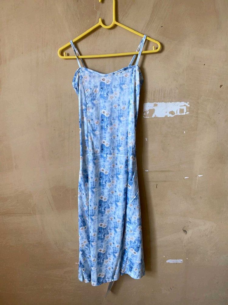 Blue Floral Slip Dress
