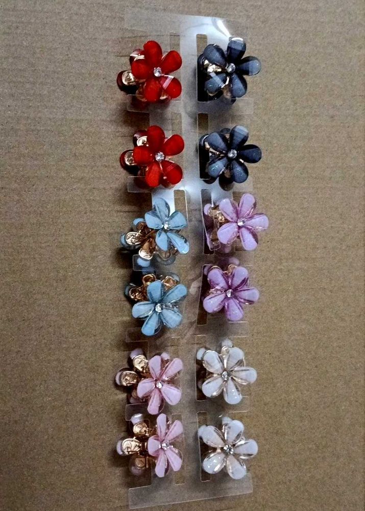 Set of Cute Flower Hair Clips