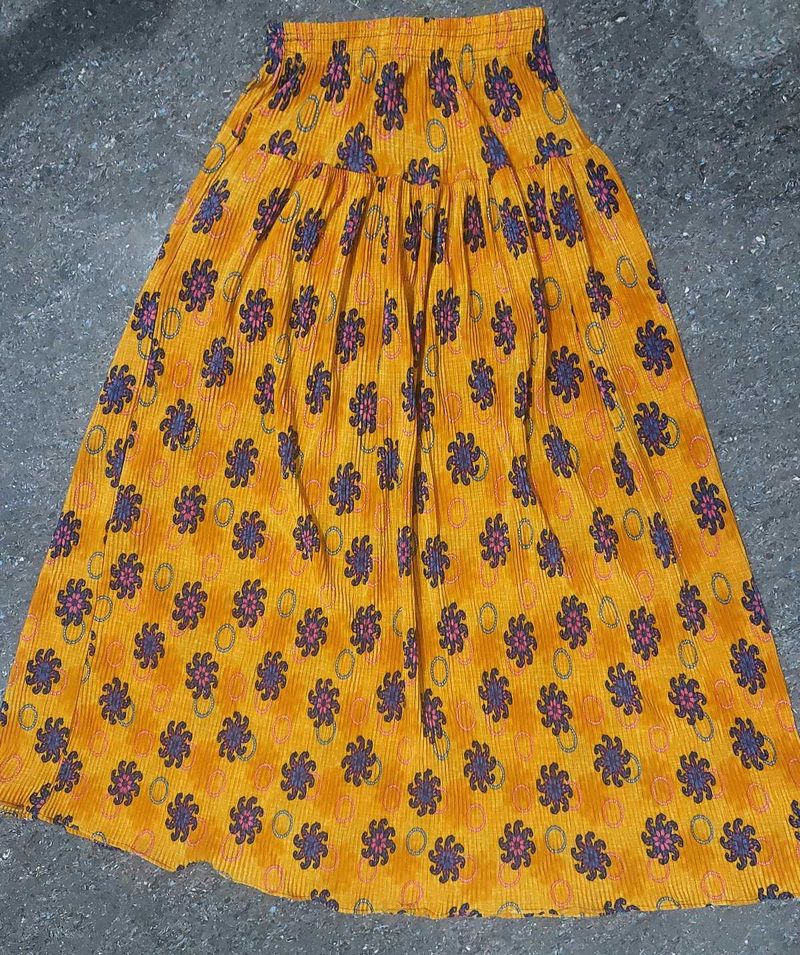 Flowy Floral Print Ethnic Skirt