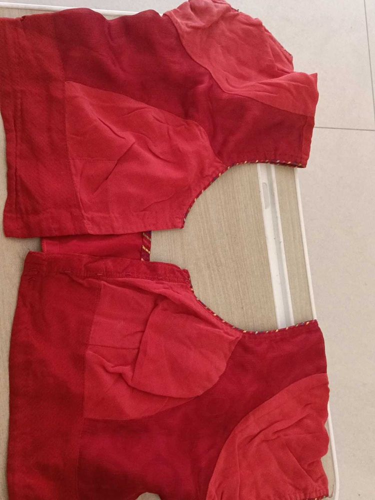 Vibrant Red Ethnic Blouse