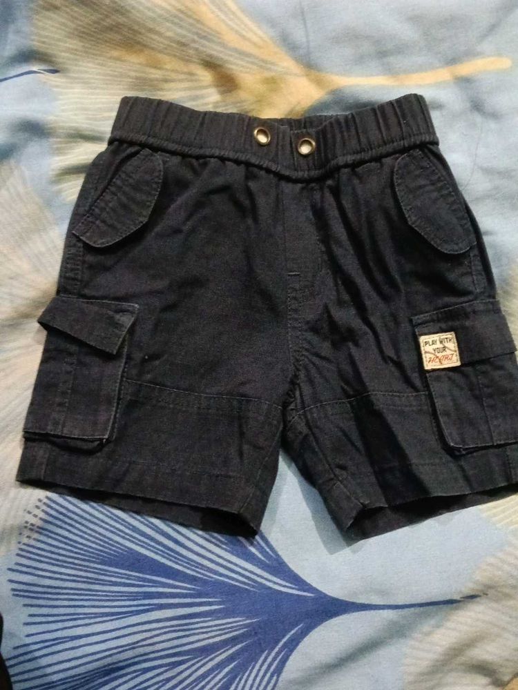 Boy's Navy Blue Cargo Shorts