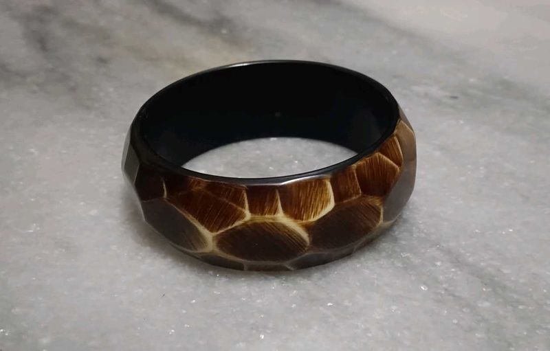 Unique Brown Patterned Bangle Bracelet