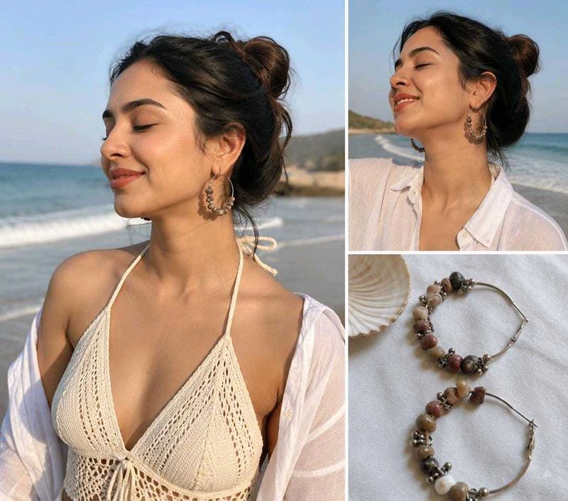 🐚 Coastal Shell Hoop Earrings |