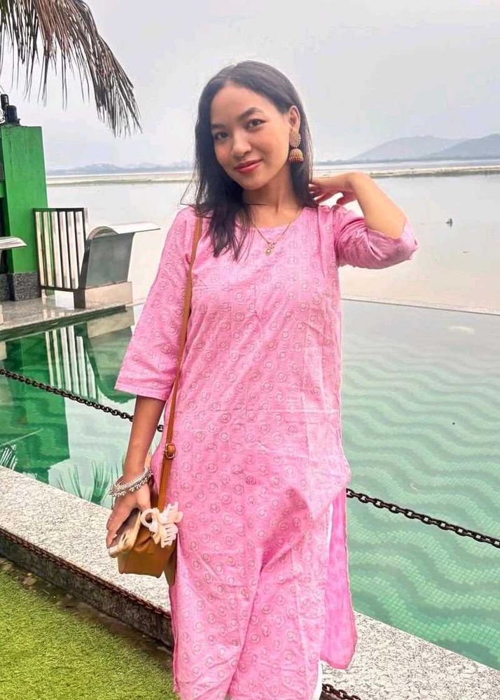 Charming Pink Printed Kurta Set
