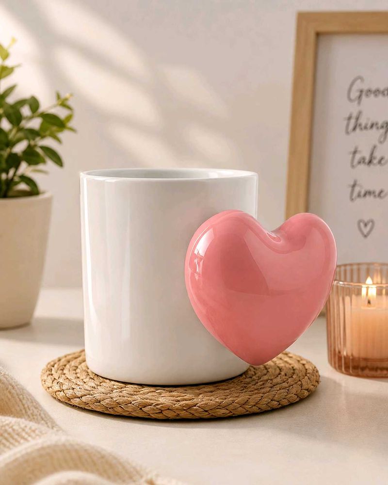 Korean pinteresty Heart handled Mug 💖