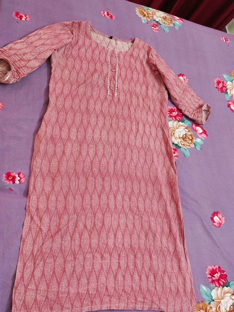 Light Mauve Color Straight Kurti