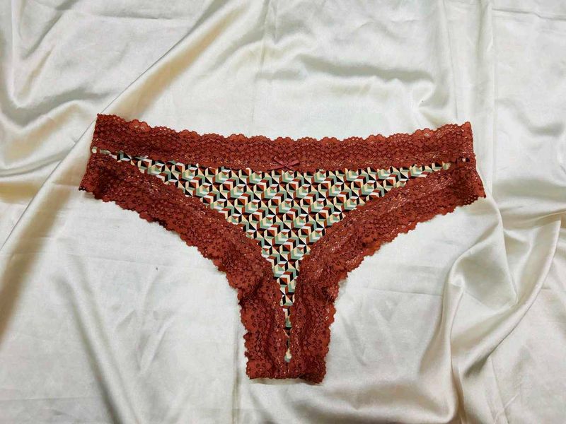 🇳🇿💫🎀Rust Lace Trim Briefs