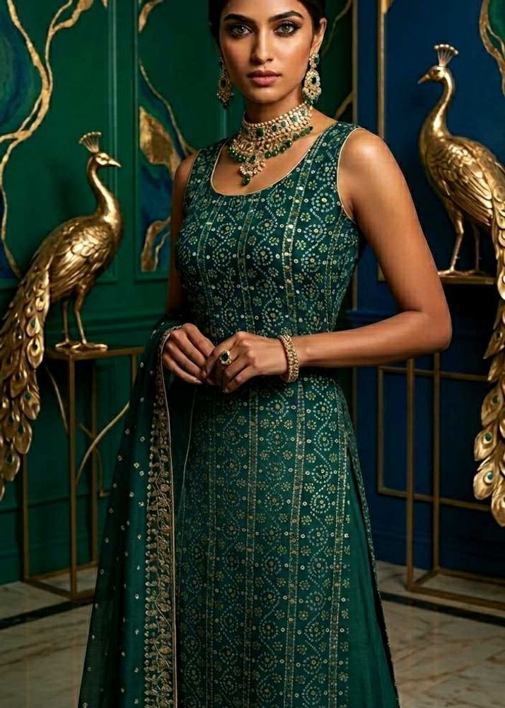 Elegant Emerald Green  only kurta not set