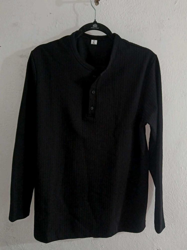 Classic Black Henley Shirt