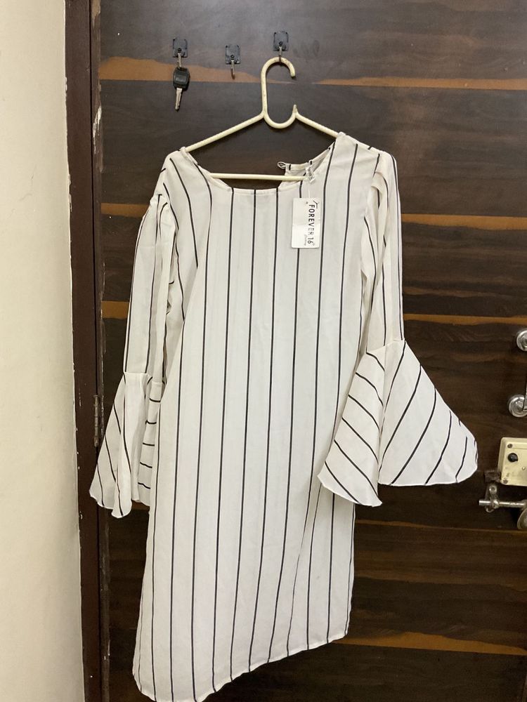 Striped Flared Sleeve Dress