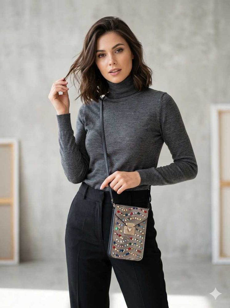Chic Embellished Crossbody Phone Bag