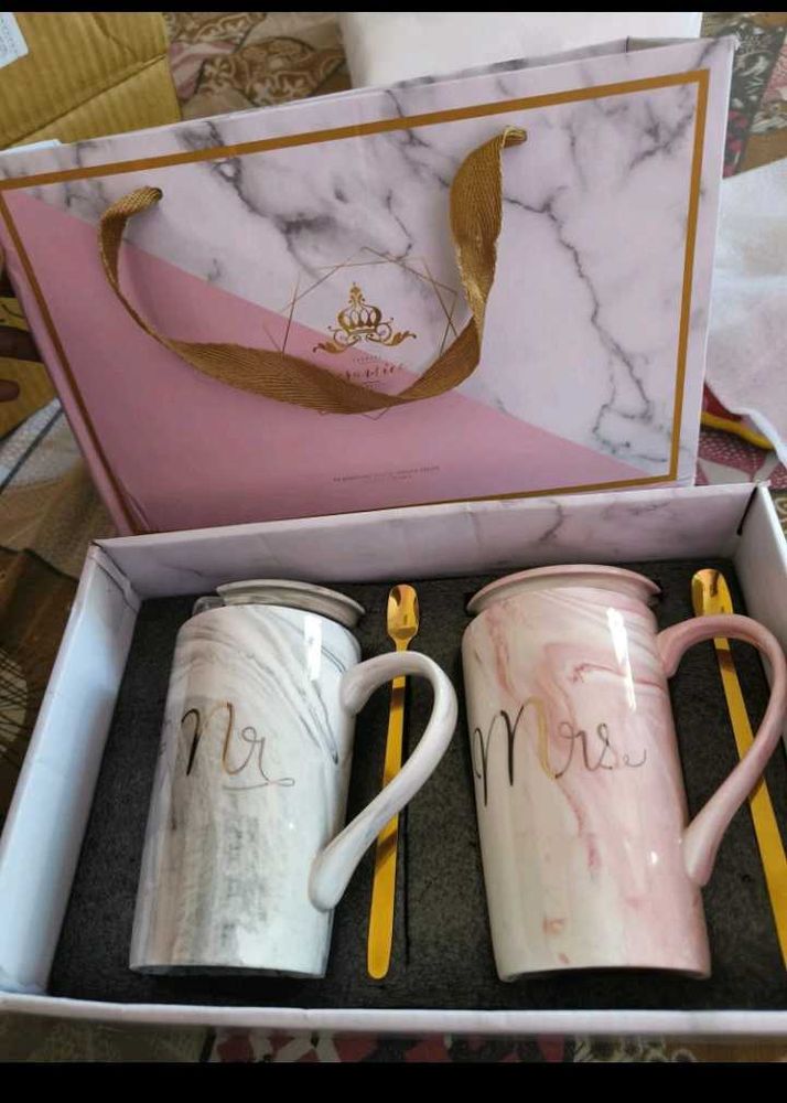 Mr &amp; Mrs Mug Set with Spoons