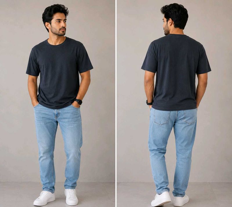 Men's Classic Fit Dark Grey T-Shirt L size