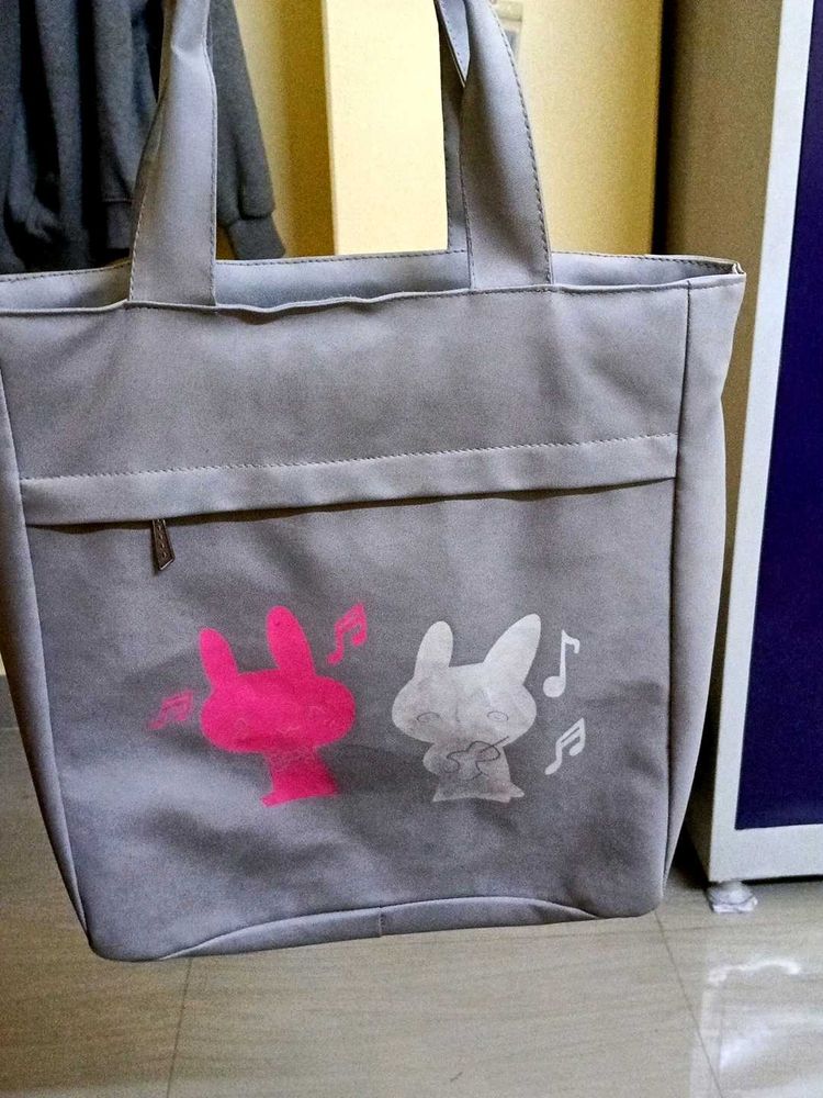 Cute Bunny Print Tote Bag