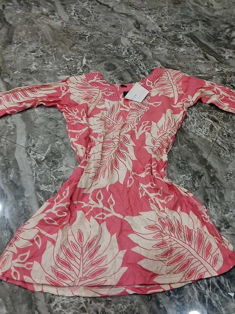 Pink Floral Print kurti