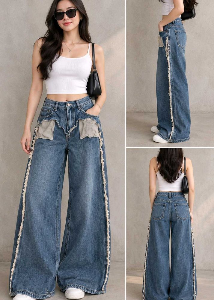 🇹🇭Wide Leg Denim Jeans