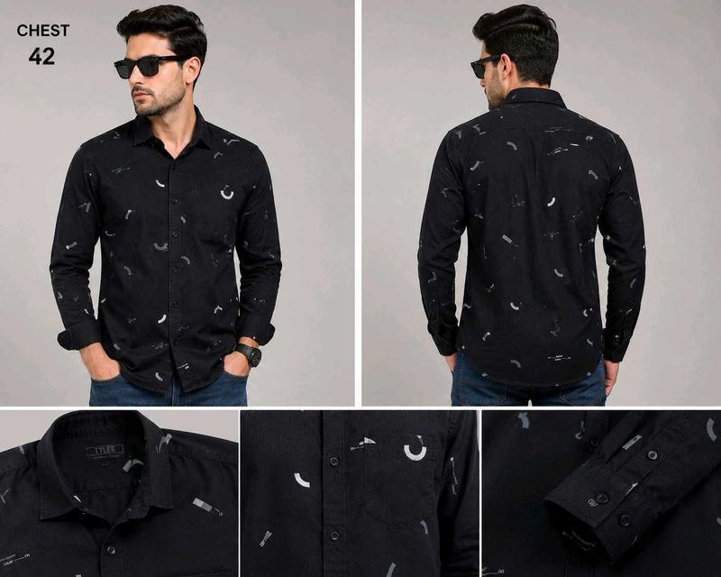 Black Printed Casual Shirt for Men pack of 3