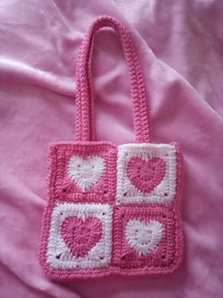 Crochet Heart Bag