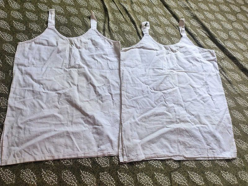 Pack of 2 White Camisoles thick cotton