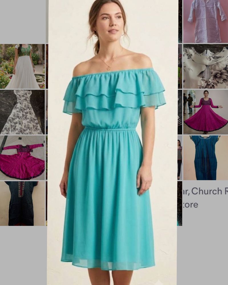 Aqua Chiffon Dress