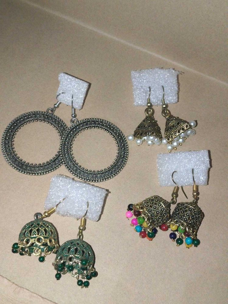 Set of 4 Trendy Earrings