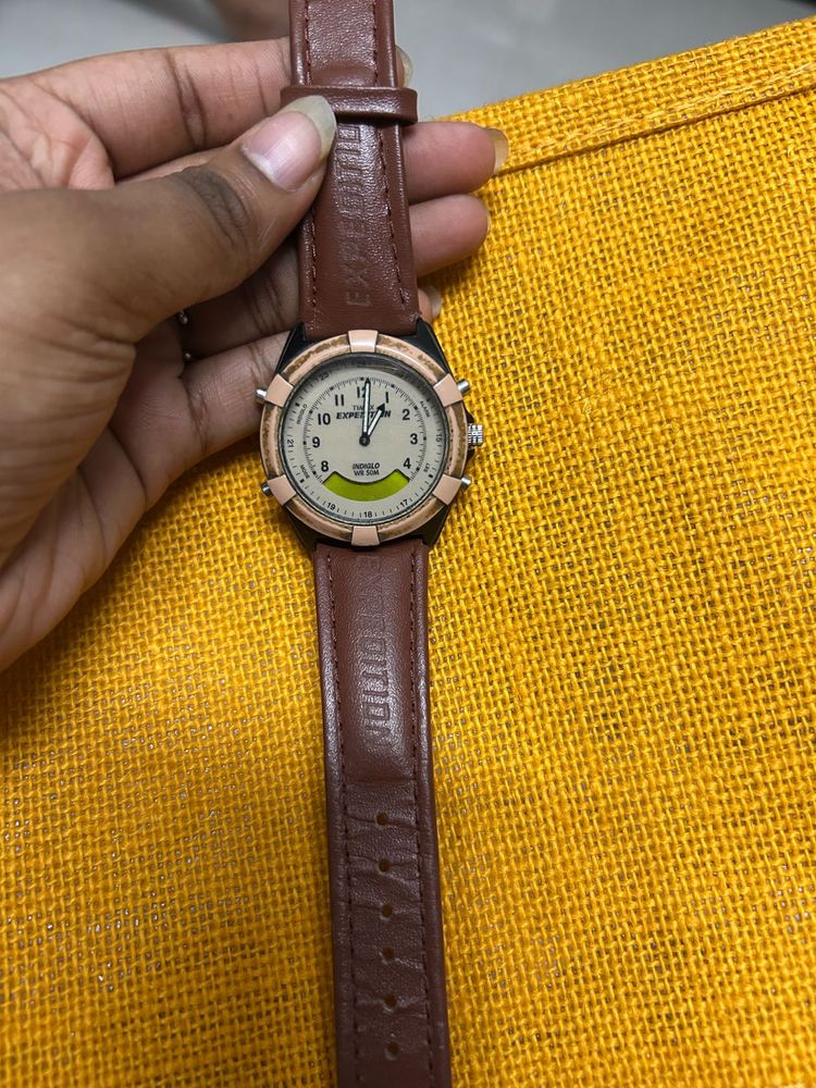 Expedition Watch with Brown Leather Strap