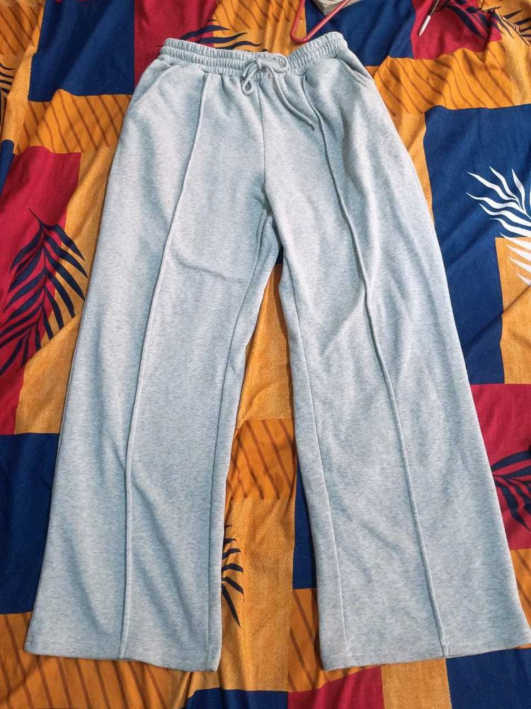Grey Wide Leg Sweatpants