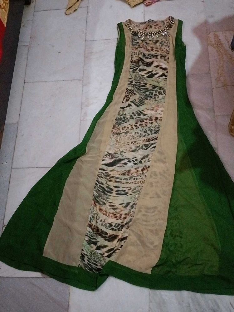 Green transparent dress