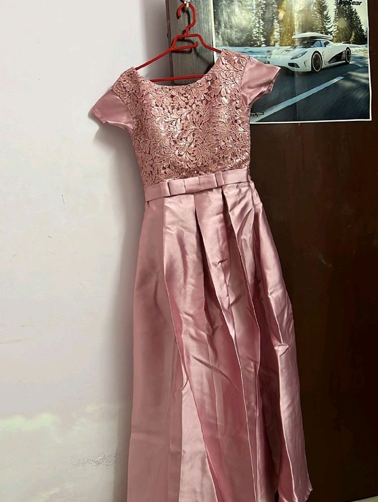 Pink Ethnic Gown For Party/ Festivals