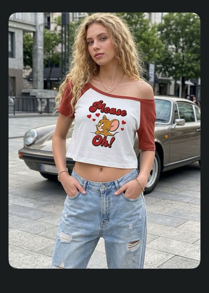 Jerry Graphic One Shoulder Top
