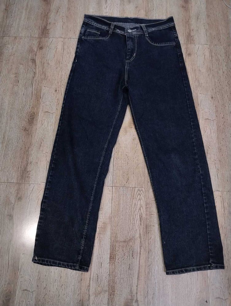 black Dark Wash Wide Leg Jeans