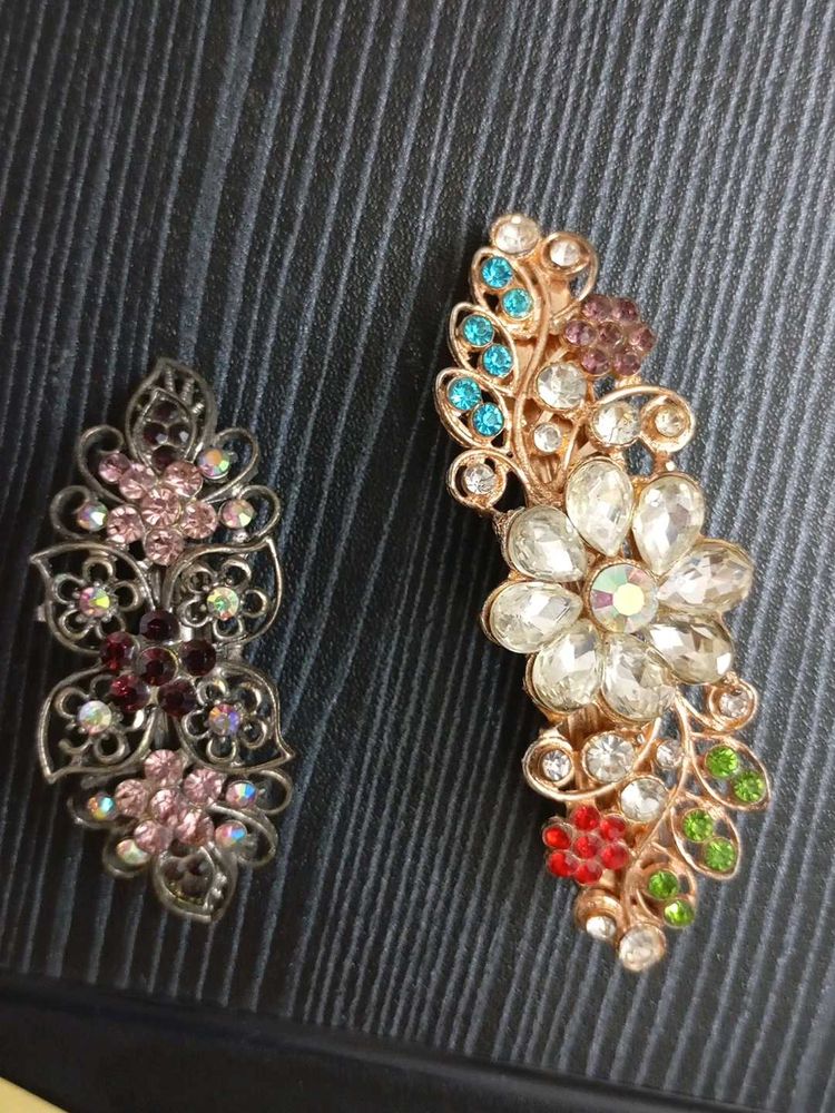 Elegant Rhinestone Hair Clips Set