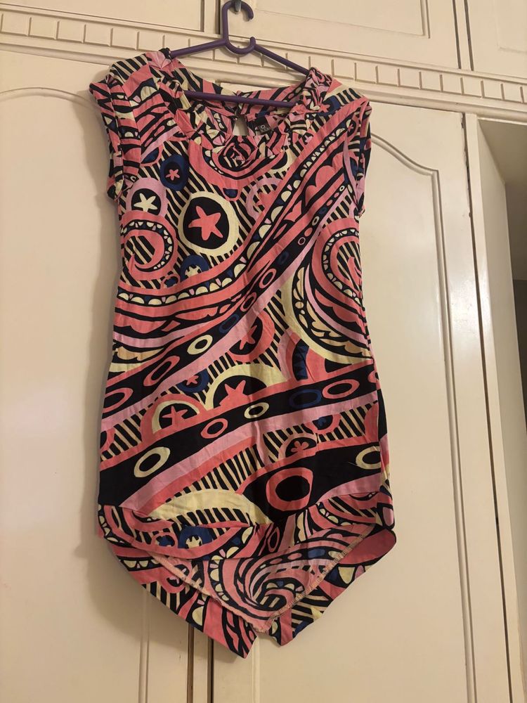 Kazo Vibrant Abstract Print Women's Tunic Top
