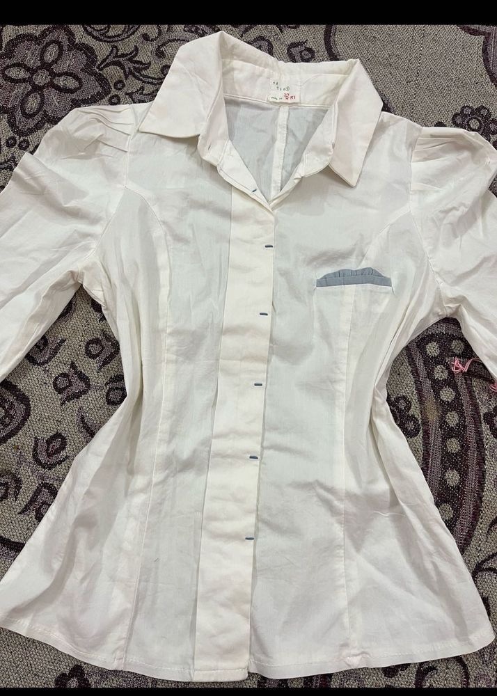 Classic White Button-Up Blouse