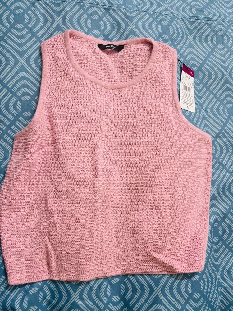Pink Knit Tank Top
