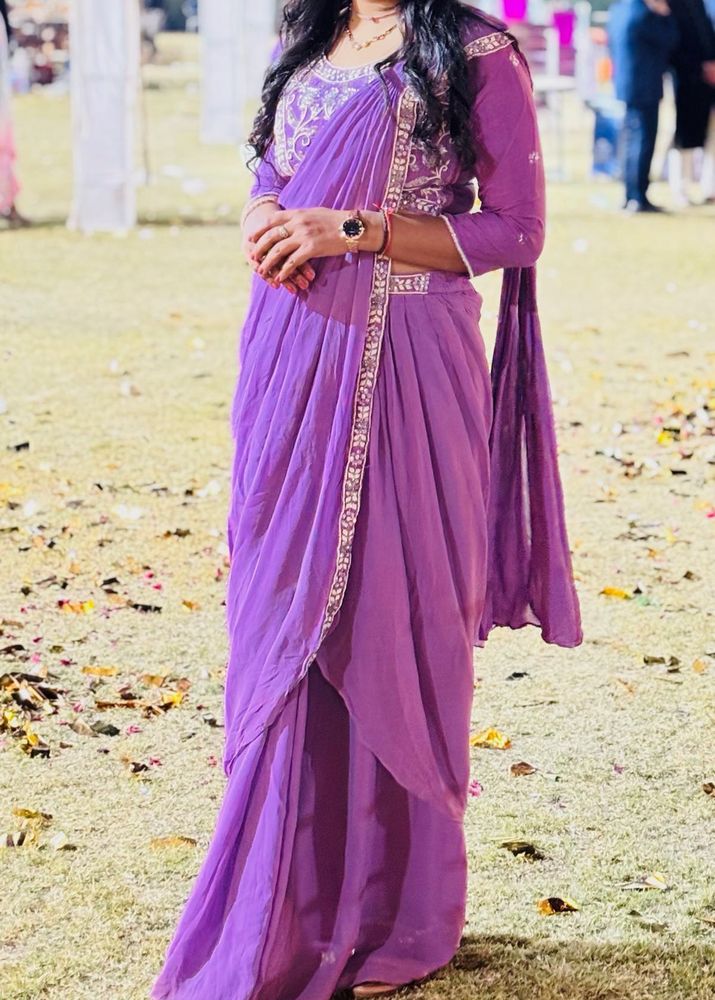 Elegant Purple Saree with Blouse