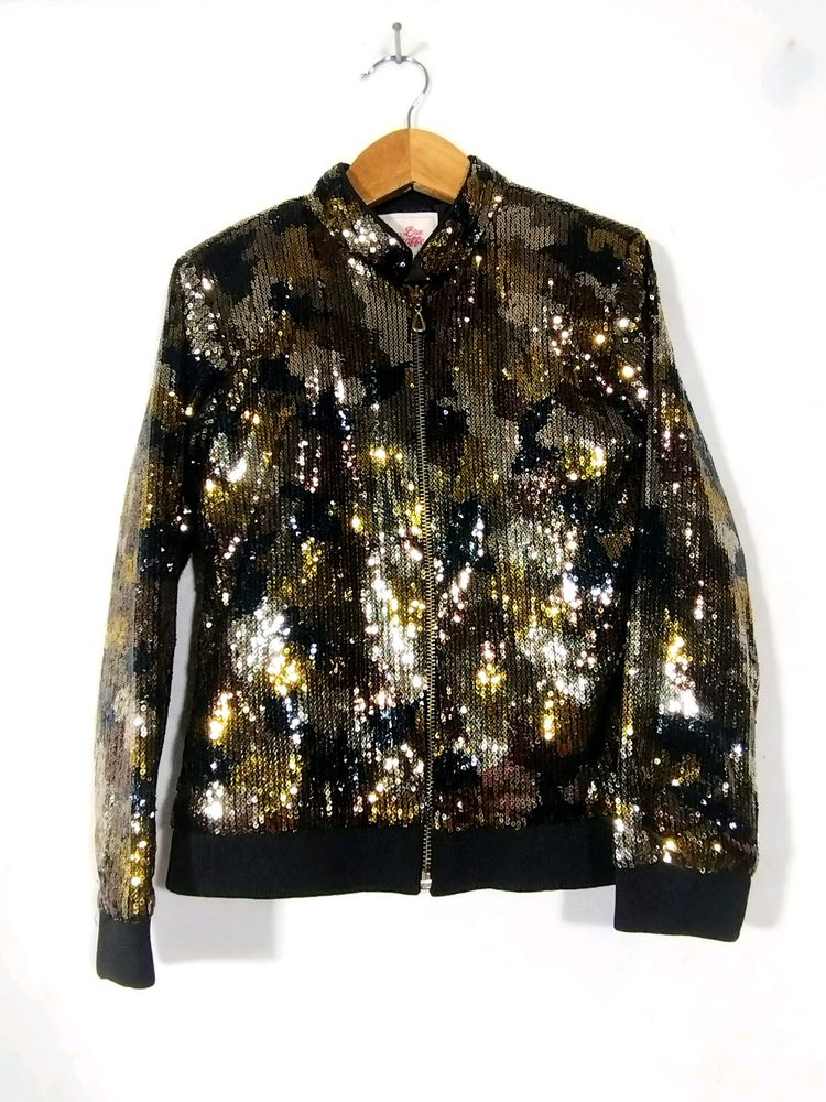 Blue Giraffe Multicolour Sequence Jacket (Girls)