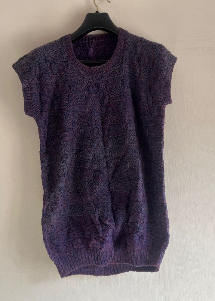 Unisex Purple Half Sleeves Sweater