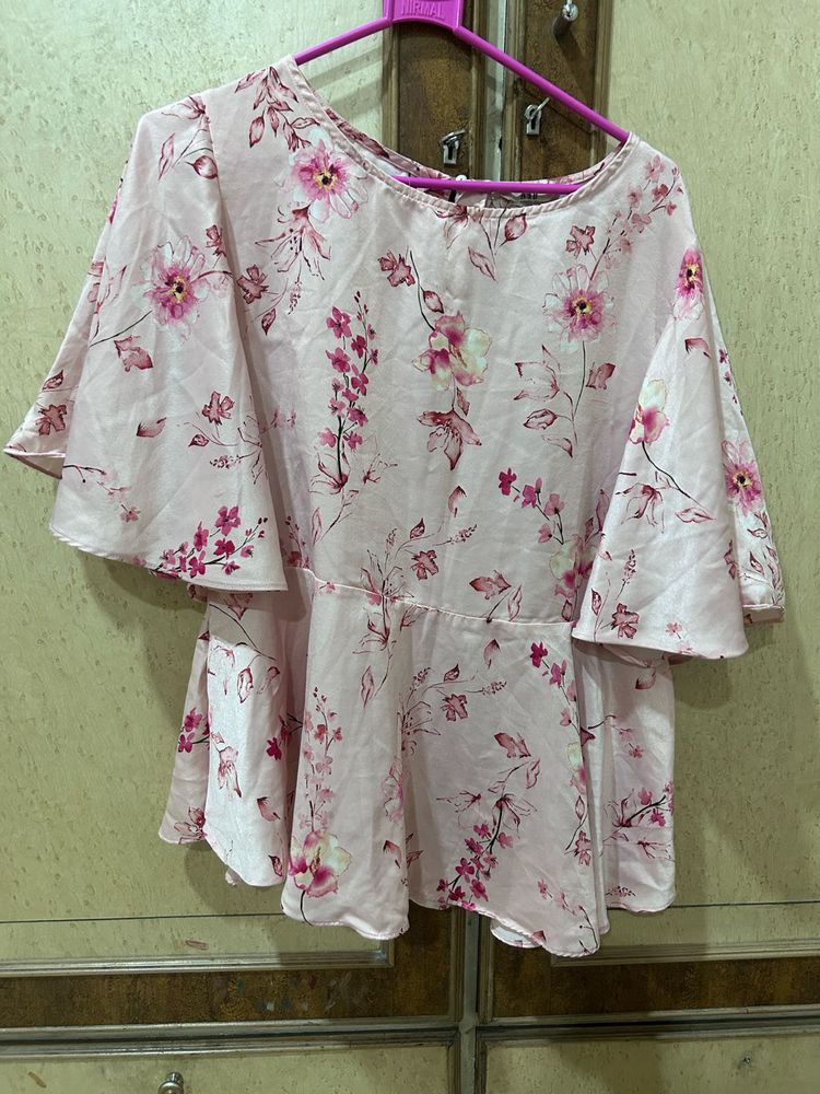 Floral Print Peplum Top