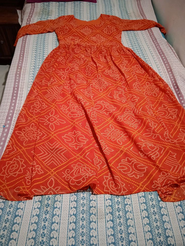 Orange Full Length Dress