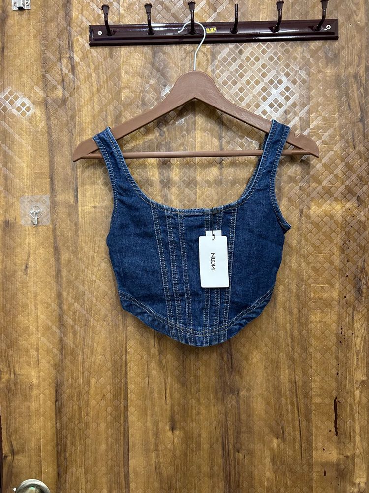 Stylish Denim Corset Top(Brand new)