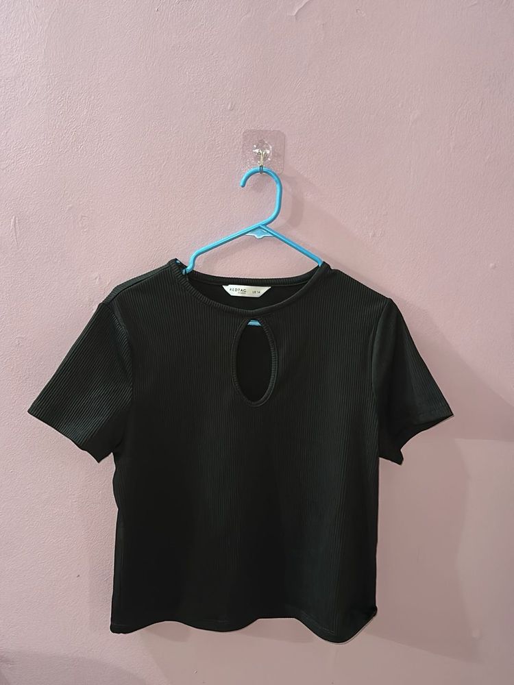 Cotton On Black Keyhole T-Shirt